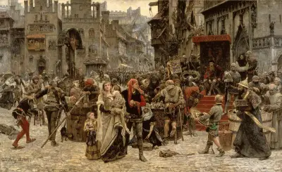 Valdemar Atterdag Holding Visby to Ransom, 1361 von Carl Gustaf Hellqvist