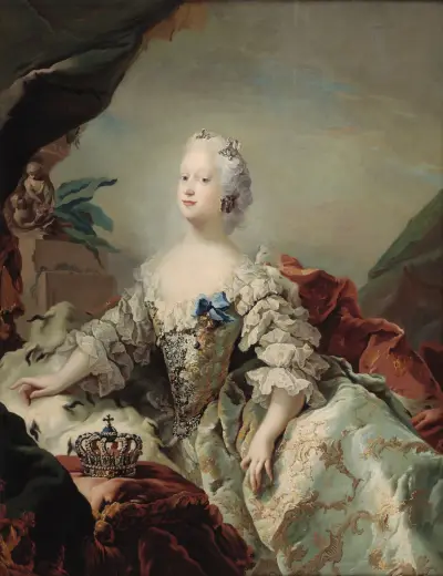 Louise, Fredrik V:s första drottning i kröningsdräkt av Carl Gustaf Pilo
