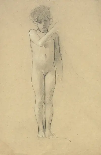 Akt eines kleinen Mädchens av Gustav Klimt