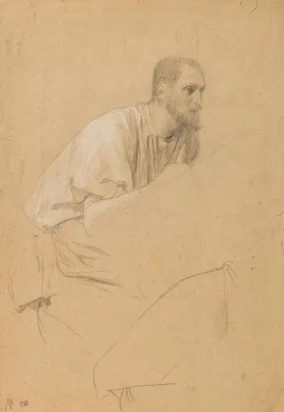 Drawing older man av Gustav Klimt