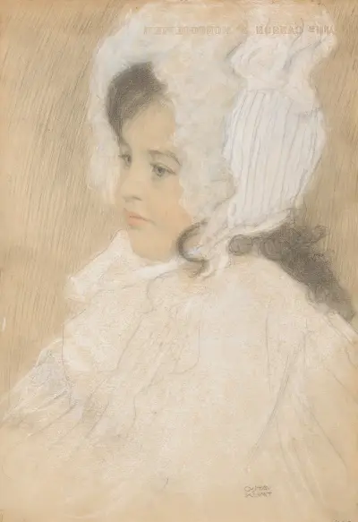 Kinderbildnis (Marie Moll) av Gustav Klimt