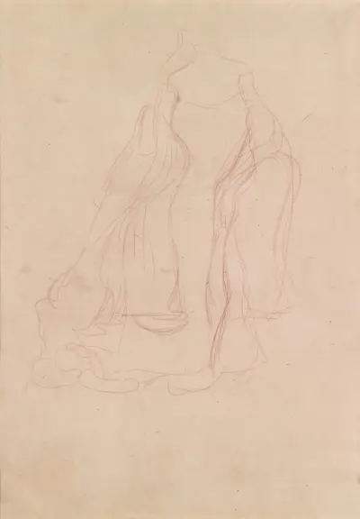 Kostümstudie von vorne av Gustav Klimt