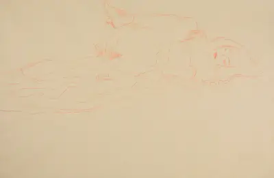Liegender Halbakt nach rechts, 1912 – nr 2 av Gustav Klimt