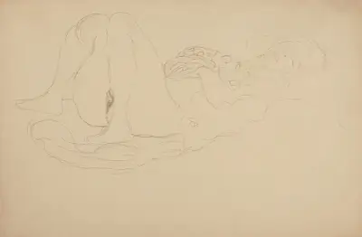 Liegender Halbakt nach rechts, 1912 – Nr. 1 von Gustav Klimt