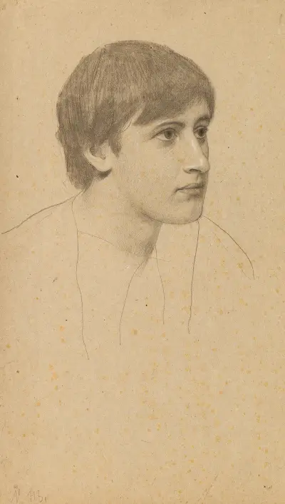 Portrait of a young man av Gustav Klimt