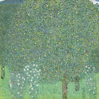 Rosebushes under the Trees av Gustav Klimt