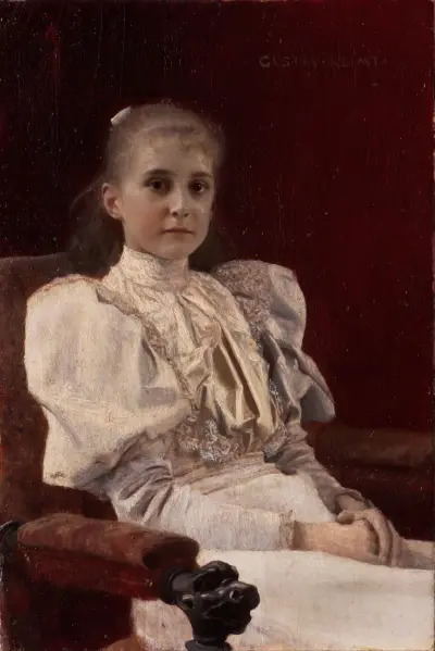Seated Young Girl av Gustav Klimt