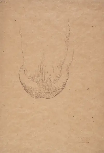 Sitzender männlicher Rückenakt av Gustav Klimt