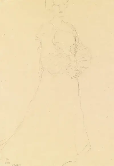 Stehende Dame nach rechts av Gustav Klimt