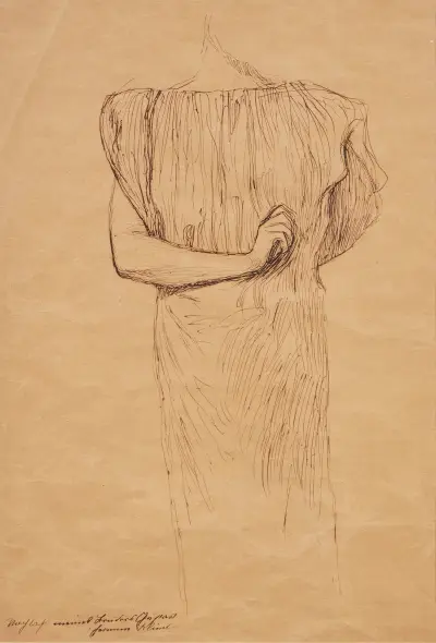 Stehende von vorne av Gustav Klimt