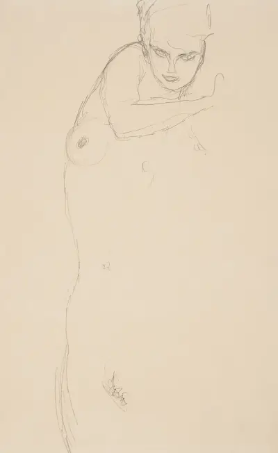 Stojící akt zepředu, Gustav Klimt