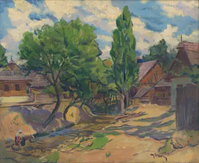Landscape with Houses, Gustáv Mallý