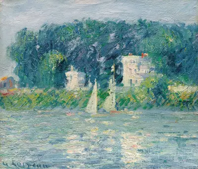 Voiliers sur l’Oise av Gustave Caillebotte