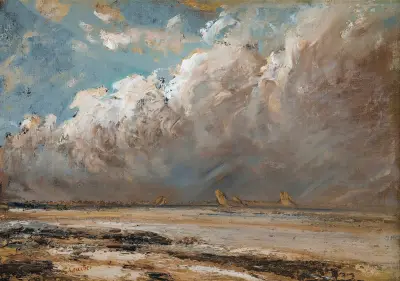 Beach in Normandy – nr 1 av Gustave Courbet