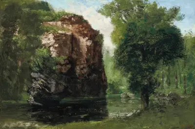 Bords De La Loue Avec Rochers À Gauche av Gustave Courbet
