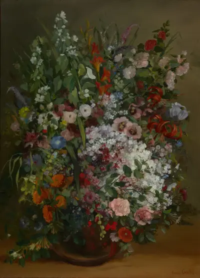 Bouquet of Flowers in a Vase av Gustave Courbet