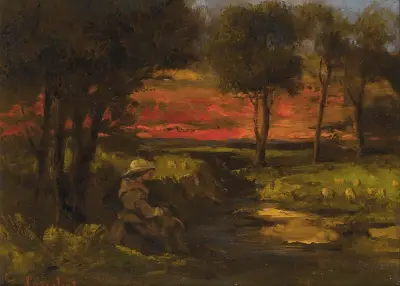 Breton spinner av Gustave Courbet