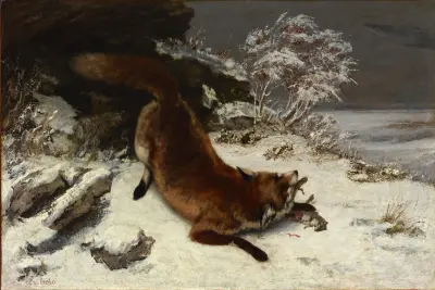 Fox in the Snow av Gustave Courbet