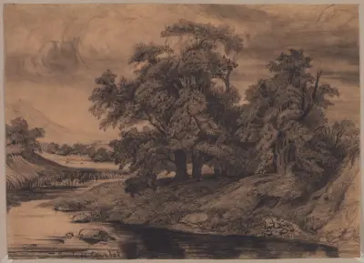 Landscape with Large Trees av Gustave Courbet