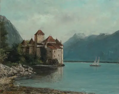 Le Château de Chillon, Lake Geneva, 1876 av Gustave Courbet