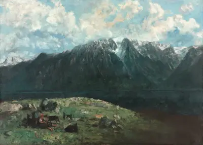 Panoramic View of the Alps, Les Dents du Midi av Gustave Courbet