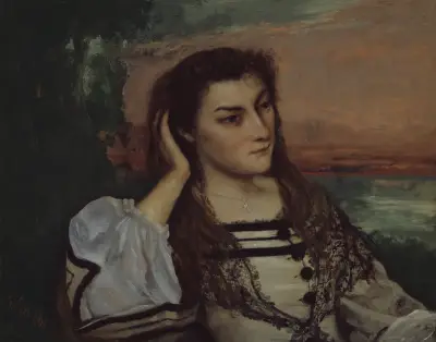 Reverie (Portrait of Gabrielle Borreau) av Gustave Courbet