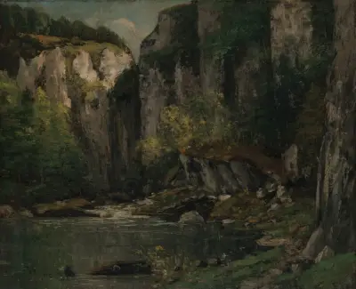 Řeka a skály, Gustave Courbet