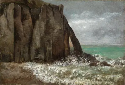 Strand von Etretat av Gustave Courbet