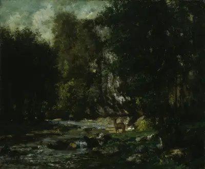 The Brook of Les Puits-Noir av Gustave Courbet