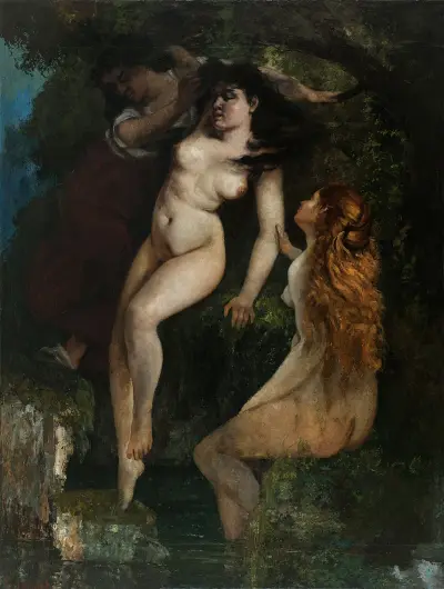 Trois baigneuses av Gustave Courbet