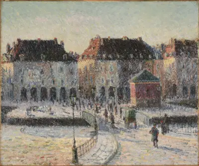 Le pont de la Poissonnerie à Dieppe av Gustave Loiseau