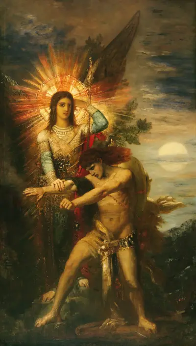 Jacob And The Angel von Gustave Moreau