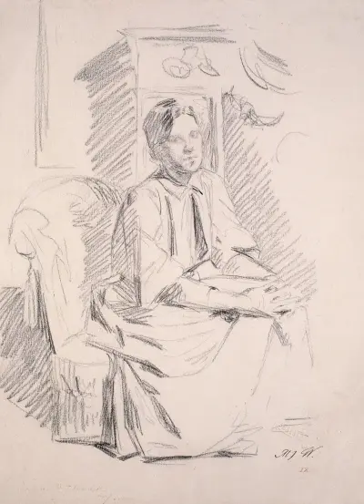 Portrait of Marie De Coster, the Artist’s Wife – nr 1 av Gustave Vanaise