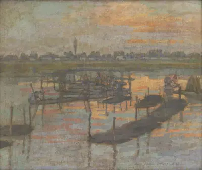 Máčanie konopí, 1920 av Elemír Halász-Hradil