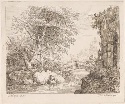 Krajina s klasicistními ruinami, John Hamilton Mortimer