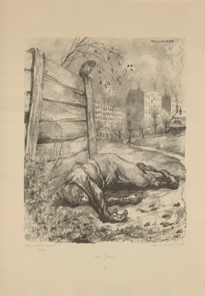 Am Zaun av Hans Baluschek