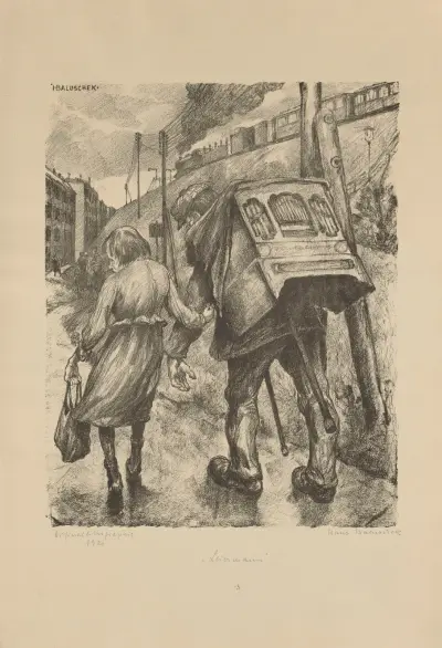 Wandering Lyre Player av Hans Baluschek