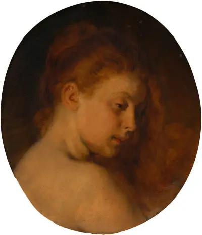 Weiblicher Studienkopf (Wiederholung zu ‘Nach dem Bade’) von Hans Canon