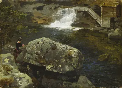 By the Mill Pond, Hans Gude