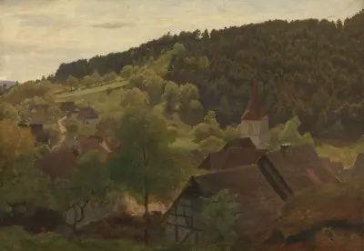 Landscape from Ebersteinburg in Baden, Hans Gude