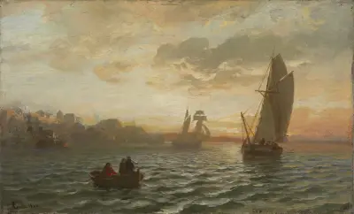 View from the Oslofjord, Hans Gude