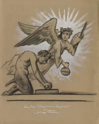 Alegorie o litografii, Hans Thoma