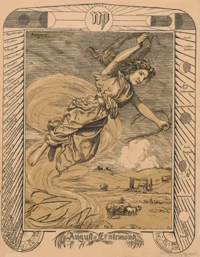 Srpen – alegorie, Hans Thoma