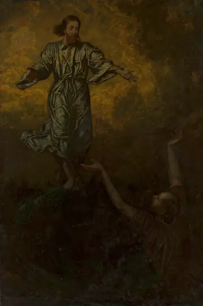 Kristus a svatý Petr, Hans Thoma