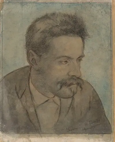 Portrét muže s knírem, Hans Thoma