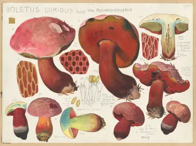Boletus luridus Schff. var. pseudopurpureus av Hans Walty