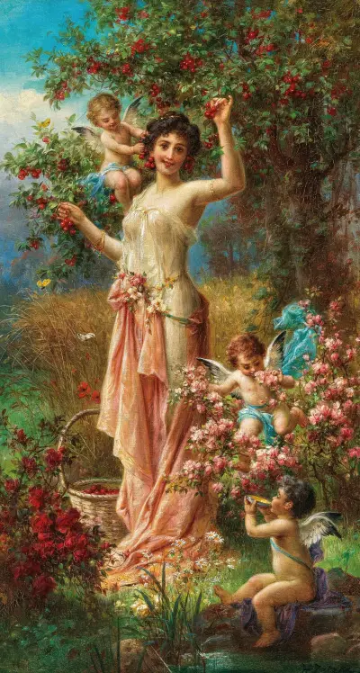 Eine Allegorie des Sommers mit Boten der Liebe von Hans Zatzka