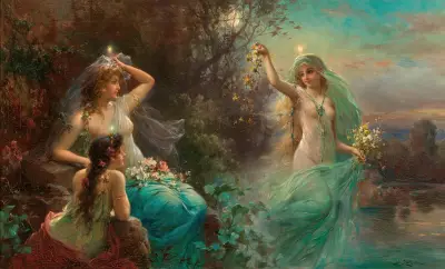 Nymphen im Morgengrauen von Hans Zatzka