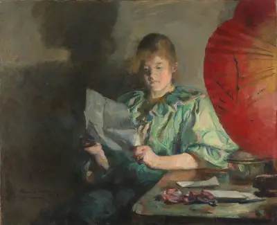 Evening, Interior av Harriet Backer