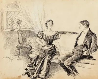 Pár v salónu, Harrison Fisher